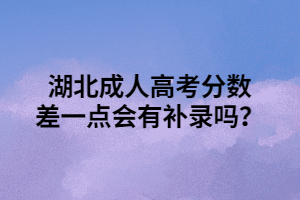 湖北成人高考分数差一点会有补录吗？