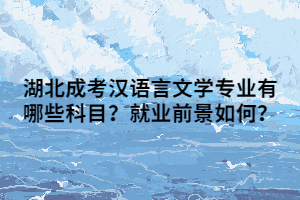 湖北成考汉语言文学专业有哪些科目？就业前景如何？