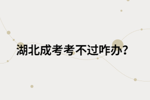 <b>湖北成考考不过咋办？</b>