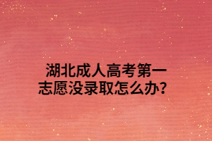 湖北成人高考第一志愿没录取怎么办？