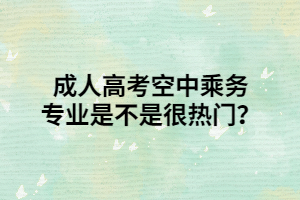 成人高考空中乘务专业是不是很热门？