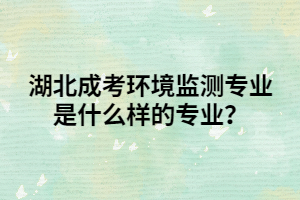 湖北成考环境监测专业是什么样的专业？