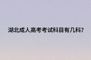 湖北成人高考考试科目有几科？