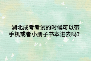 湖北成考考试的时候可以带手机或者小册子书本进去吗？