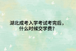 湖北成考入学考试考完后，什么时候交学费？