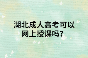 湖北成人高考可以网上授课吗？
