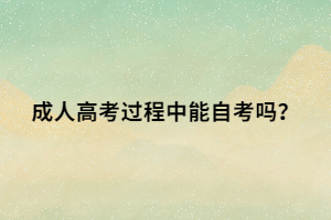 成人高考过程中能自考吗？