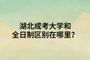 湖北成考大学和全日制区别在哪里？