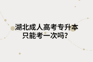 湖北成人高考专升本只能考一次吗？