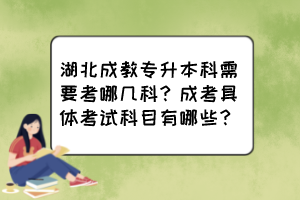 湖北成教专升本科需要考哪几科？成考具体考试科目有哪些？