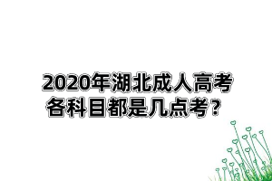 2020年湖北成人高考各科目都是几点考？具体考试安排是怎样的？