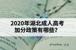 2020年湖北成人高考加分政策有哪些？是录取的时候加吗？