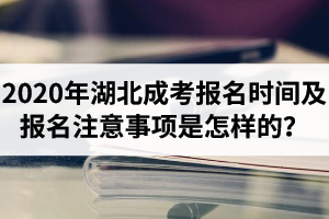 2020年湖北成考报名时间及报名注意事项是怎样的？