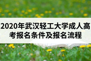 2020年武汉轻工大学成人高考报名条件及报名流程是怎样的？