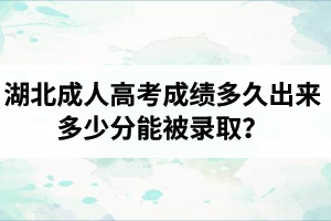 湖北成人高考成绩多久出来？多少分能被录取？录取规则是怎样的呢？