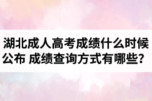 2020年湖北成人高考成绩什么时候公布？成绩查询方式有哪些？