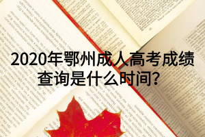 2020年鄂州成人高考成绩查询是什么时间？