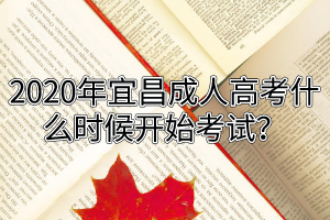 2020年宜昌成人高考什么时候开始考试？