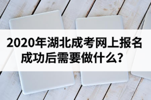 2020年湖北成考网上报名成功后需要做什么？