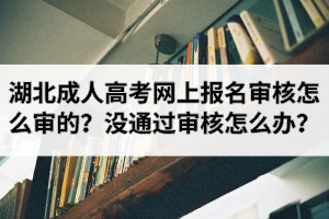 湖北成人高考网上报名审核怎么审的？没通过审核怎么办？