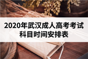 2020年武汉成人高考考试科目时间安排表