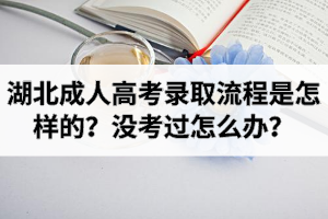 湖北成人高考录取流程是怎样的？没考过怎么办？