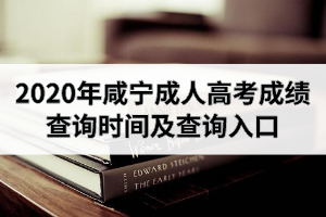2020年咸宁成人高考成绩查询时间及查询入口是怎样的？