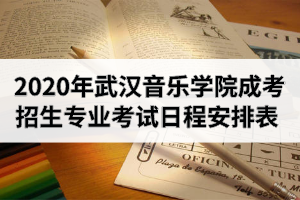 2020年武汉音乐学院成人高考招生专业考试日程安排表