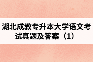 湖北成教专升本大学语文考试真题及答案（1）