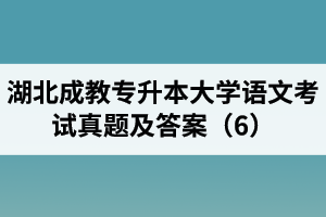 湖北成教专升本大学语文考试真题及答案（6）