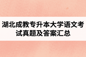 湖北成教专升本大学语文考试真题及答案汇总