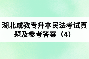 湖北成教专升本民法考试真题及参考答案（4）
