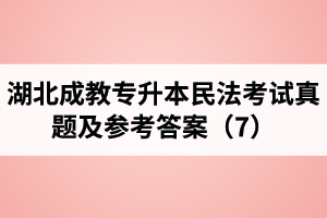 湖北成教专升本民法考试真题及参考答案（7）