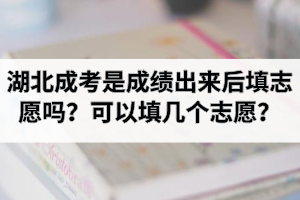 湖北成考是成绩出来后填志愿吗？可以填几个志愿？