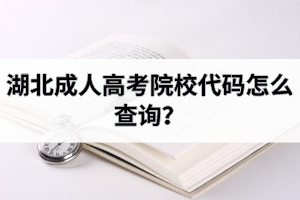 湖北成人高考院校代码怎么查询？