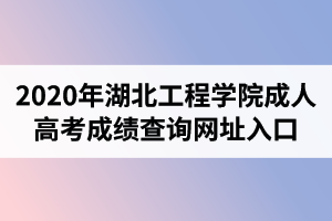 2020年湖北工程学院成人高考成绩查询网址入口