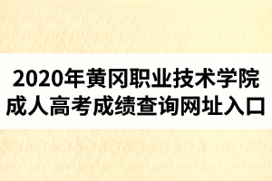 2020年黄冈职业技术学院成人高考成绩查询网址入口