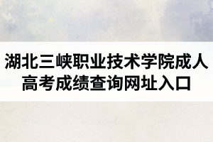 2020年湖北三峡职业技术学院成人高考成绩查询网址入口