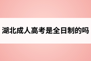 湖北成人高考是全日制的吗？