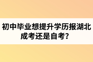 初中毕业想提升学历报湖北成考还是自考？