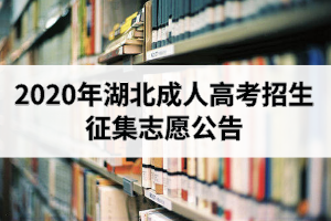 2020年湖北成人高考招生征集志愿公告