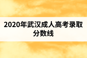 2020年武汉成人高考录取分数线