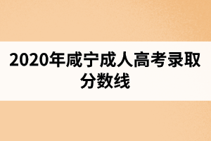 2020年咸宁成人高考录取分数线