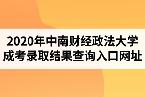 2020年中南财经政法大学成人高考录取结果查询入口网址