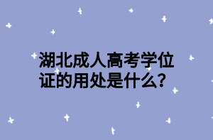 湖北成人高考学位证的用处是什么？