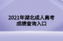 2021年湖北成人高考成绩查询入口