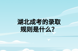 湖北成考的录取规则是什么？
