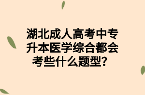 湖北成人高考中专升本医学综合都会考些什么题型？