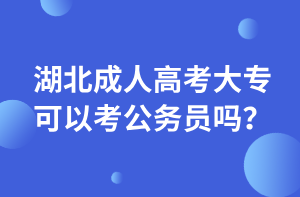 湖北成人高考大专可以考公务员吗？