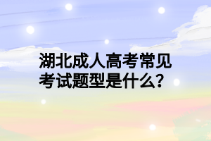 湖北成人高考常见考试题型是什么？